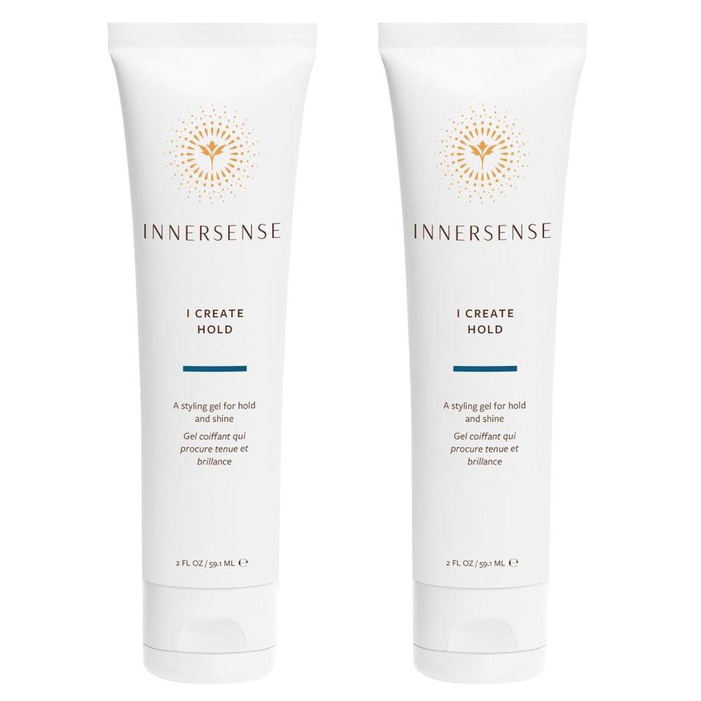 INNERSENSE Organic Beauty – Natural I Create Hold Styling Gel | Non-Toxic, Cruelty-Free, Clean Haircare (Full Size, 10 fl oz | 295 ml)(Travel Duo  2 fl oz Pack of 2)