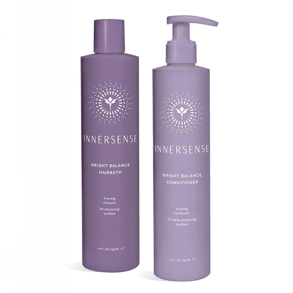 Innersense Organic Beauty – Natural Bright + Balanced Purple Toning Shampoo + Conditioner Value Duo | Non-Toxic, Cruelty-Free, Vegan Haircare (10 fl oz | 295 ml)