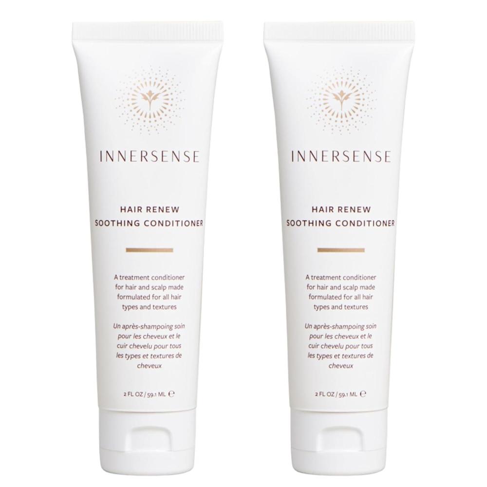 INNERSENSE Organic Beauty – Hair Renew Soothing Conditioner | Balancing, Hydrating, For Dry Scalps | Non-Toxic, Cruelty-Free, Clean Haircare (2 Pack – 2 fl oz | 59.1 mL each)(2 Fl Oz (Pack of 2))