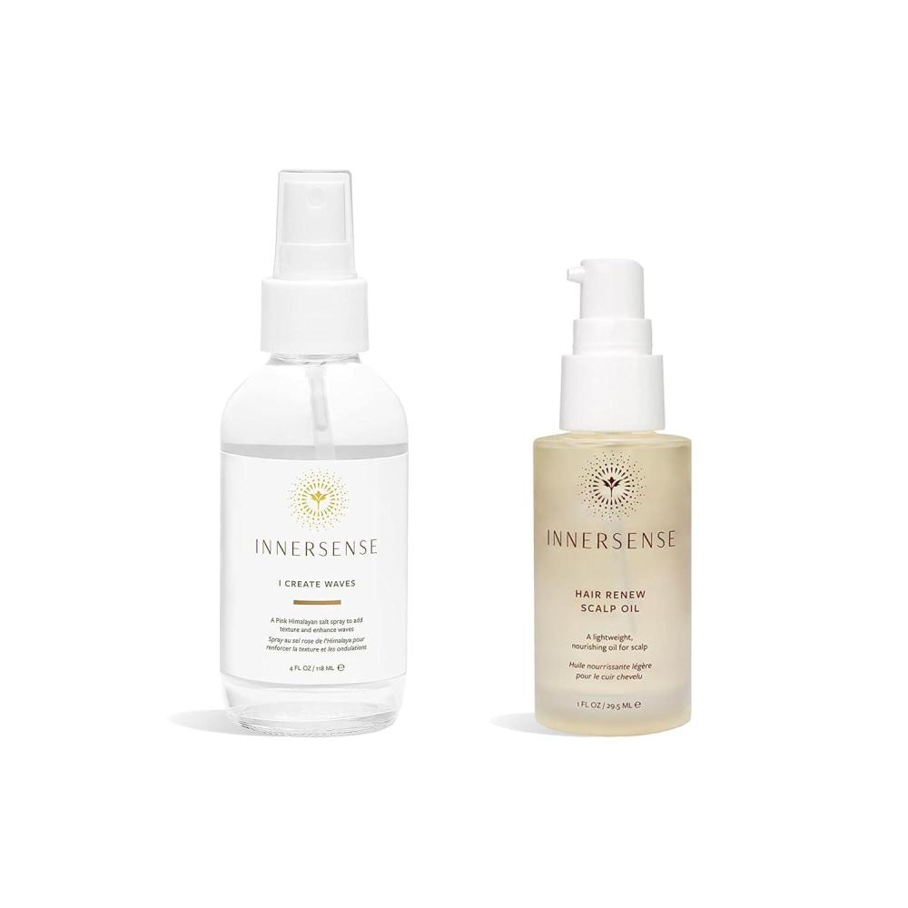 INNERSENSE Organic Beauty – I Create Waves Spray + Hair Renew Scalp Oil Natural Hair BUNDLE | Non-Toxic, Cruelty-Free Haircare