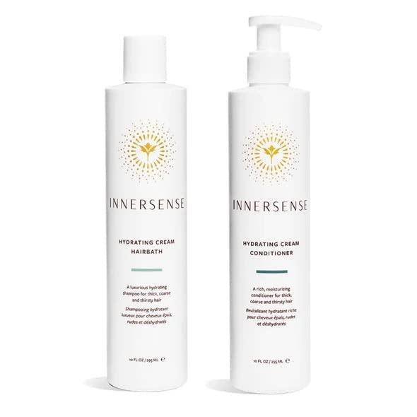 INNERSENSE Organic Beauty – Natural Hydrating Hairbath Shampoo + Hydrating Cream Conditioner | Non-Toxic, Cruelty-Free, Clean Haircare (10oz)