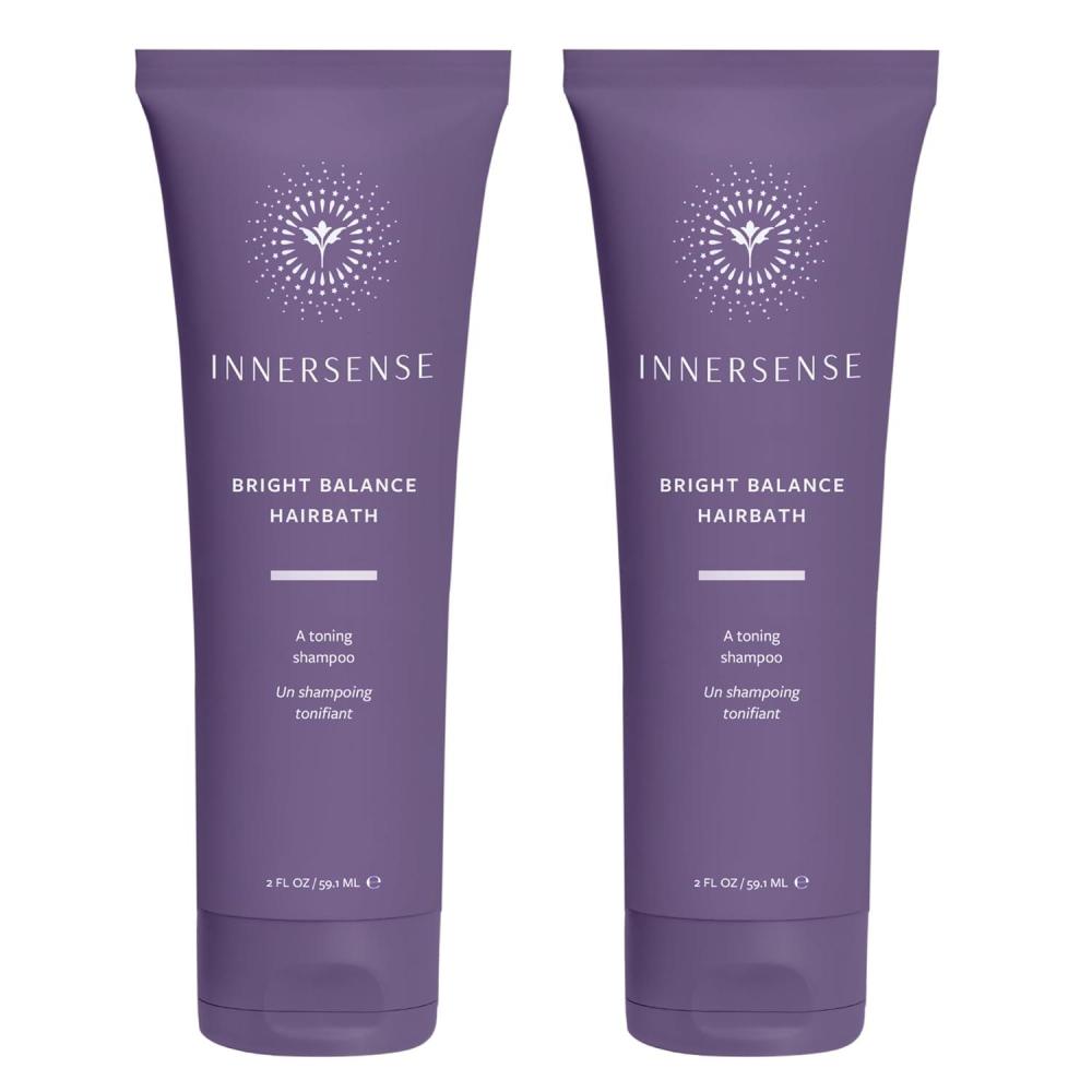 INNERSENSE Organic Beauty – Natural Bright Balance Purple Toning Hairbath | Non-Toxic, Cruelty-Free Haircare (2 fl oz | 60 ml)(2 Fl Oz (Pack of 2))