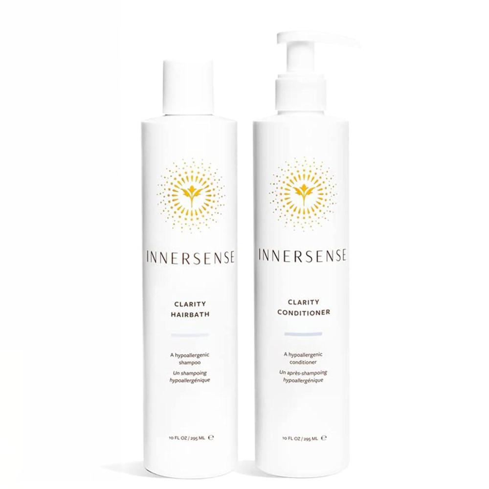 Innersense Organic Beauty – Natural Clear + Calm Hypoallergenic Clarity Hairbath + Conditioner Duo | Non-Toxic, Cruelty-Free Haircare (10 fl oz | 295 ml)